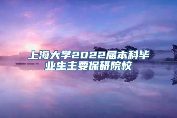 上海大学2022届本科毕业生主要保研院校