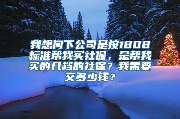 我想问下公司是按1808标准帮我买社保，是帮我买的几档的社保？我需要交多少钱？