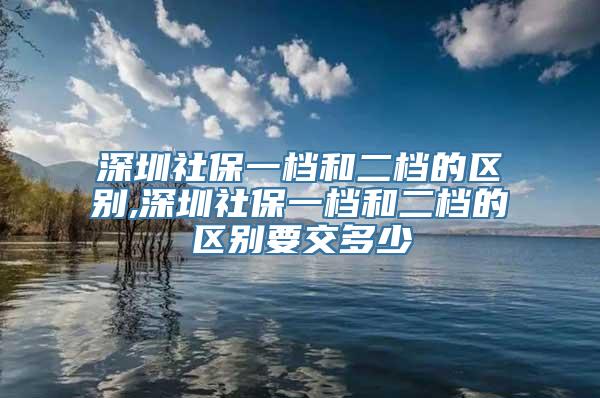 深圳社保一档和二档的区别,深圳社保一档和二档的区别要交多少