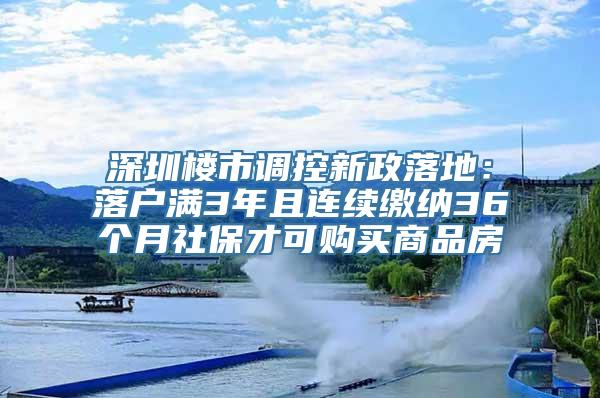 深圳楼市调控新政落地：落户满3年且连续缴纳36个月社保才可购买商品房