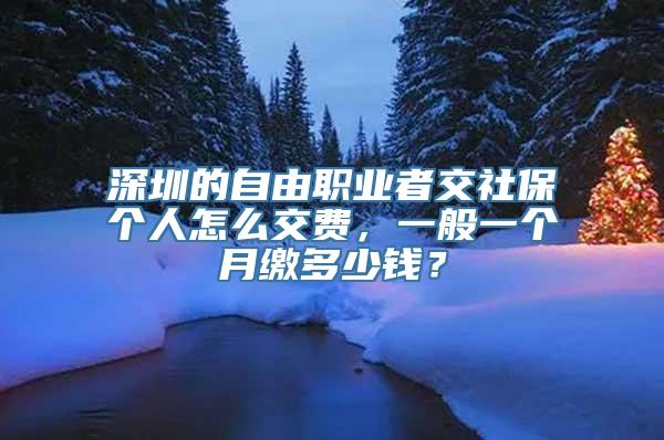 深圳的自由职业者交社保个人怎么交费，一般一个月缴多少钱？