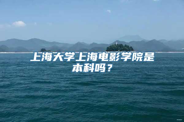 上海大学上海电影学院是本科吗？