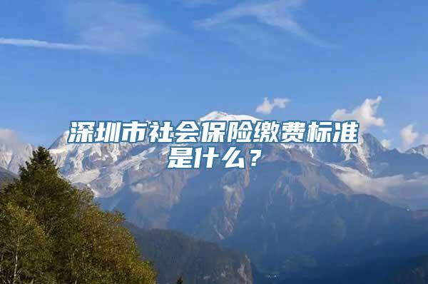 深圳市社会保险缴费标准是什么？