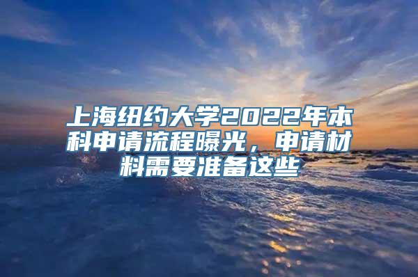 上海纽约大学2022年本科申请流程曝光，申请材料需要准备这些