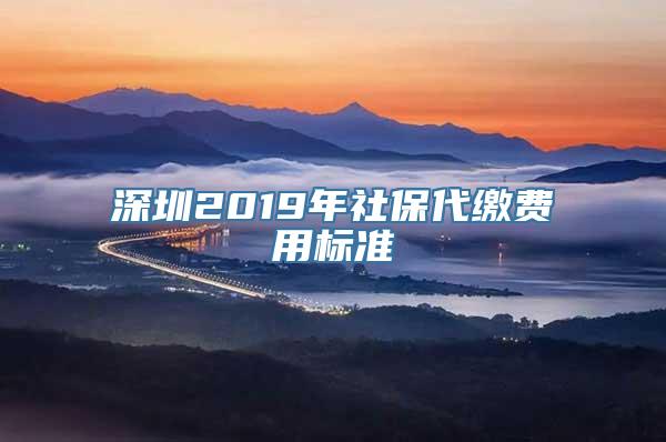 深圳2019年社保代缴费用标准