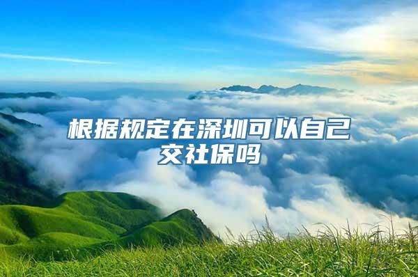 根据规定在深圳可以自己交社保吗