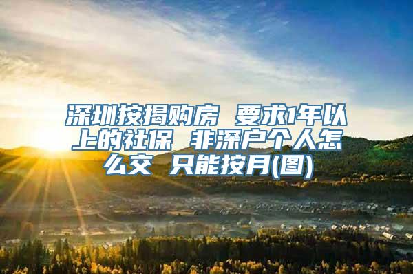 深圳按揭购房 要求1年以上的社保 非深户个人怎么交 只能按月(图)