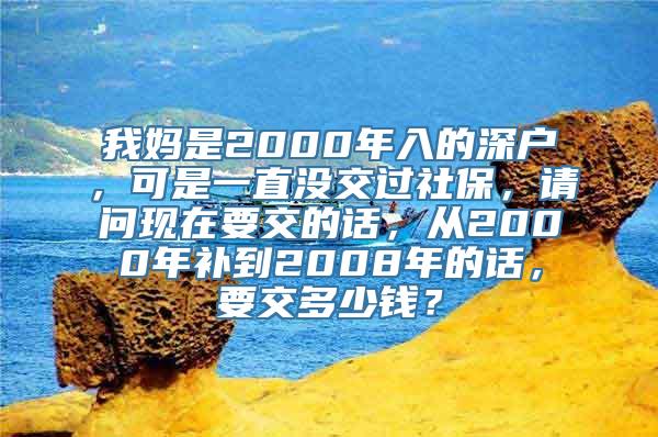 我妈是2000年入的深户，可是一直没交过社保，请问现在要交的话，从2000年补到2008年的话，要交多少钱？