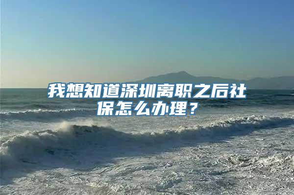 我想知道深圳离职之后社保怎么办理？