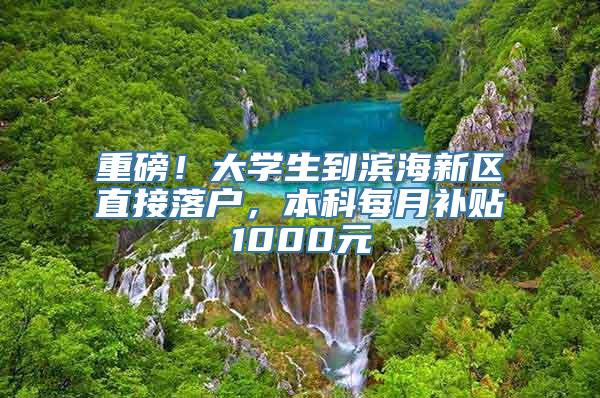 重磅！大学生到滨海新区直接落户，本科每月补贴1000元