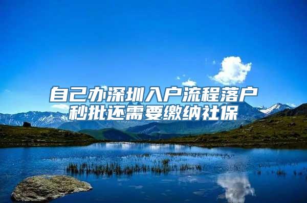 自己办深圳入户流程落户秒批还需要缴纳社保