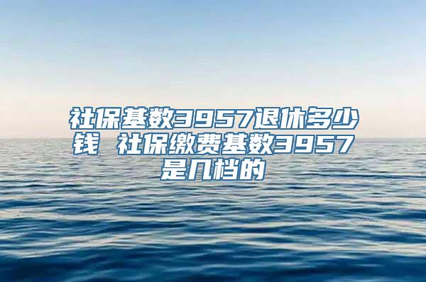 社保基数3957退休多少钱 社保缴费基数3957是几档的