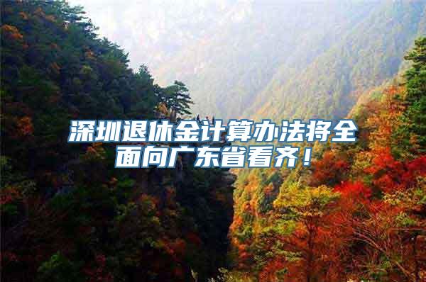 深圳退休金计算办法将全面向广东省看齐！