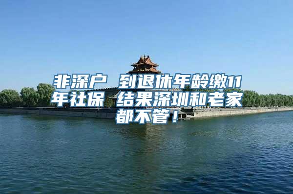 非深户 到退休年龄缴11年社保 结果深圳和老家都不管！