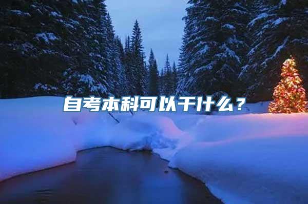 自考本科可以干什么？