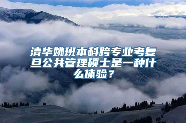 清华姚班本科跨专业考复旦公共管理硕士是一种什么体验？