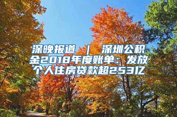 深晚报道 ｜ 深圳公积金2018年度账单：发放个人住房贷款超253亿