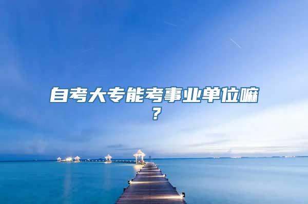 自考大专能考事业单位嘛？