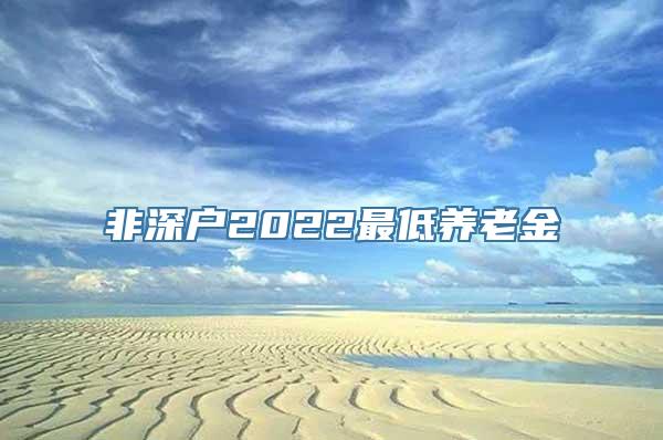 非深户2022最低养老金