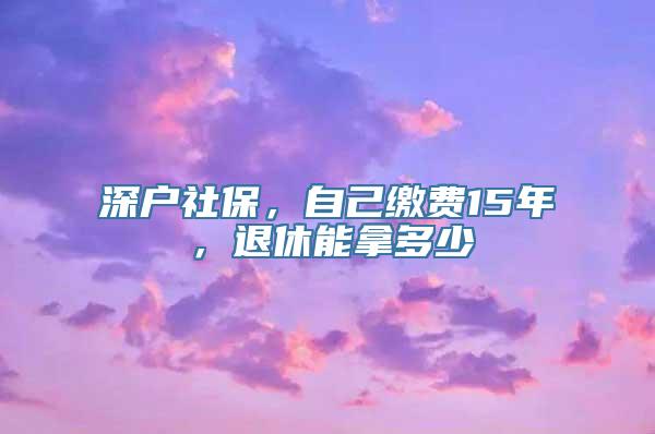 深户社保，自己缴费15年，退休能拿多少