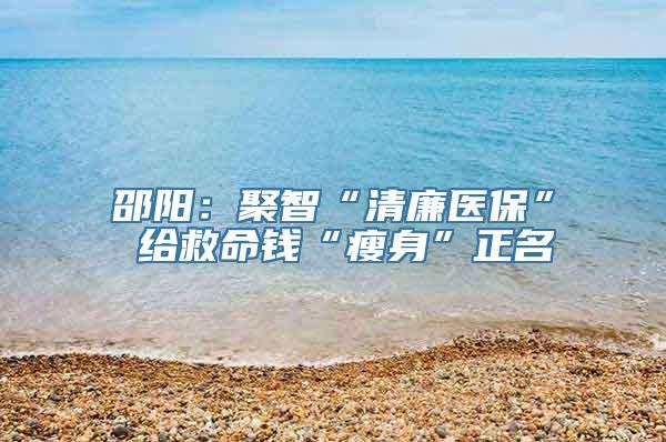 邵阳：聚智“清廉医保” 给救命钱“瘦身”正名