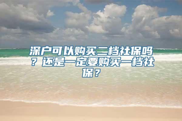 深户可以购买二档社保吗？还是一定要购买一档社保？