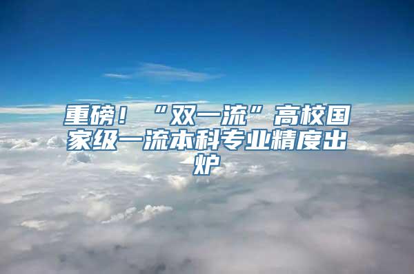 重磅！“双一流”高校国家级一流本科专业精度出炉