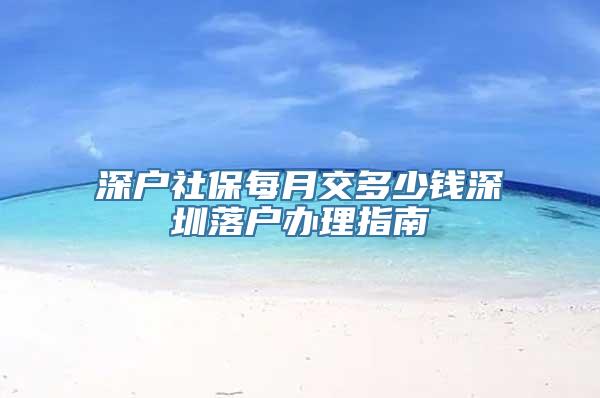 深户社保每月交多少钱深圳落户办理指南