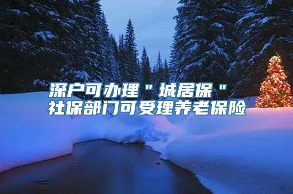 深户可办理＂城居保＂ 社保部门可受理养老保险