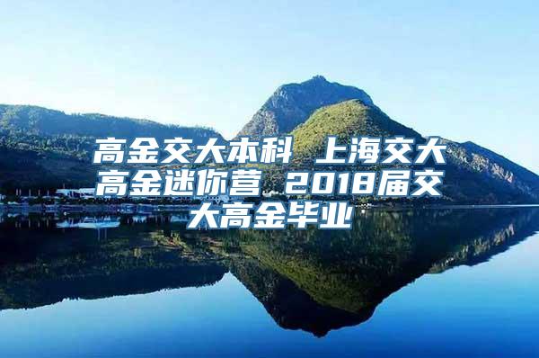 高金交大本科 上海交大高金迷你营 2018届交大高金毕业