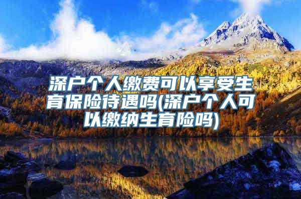 深户个人缴费可以享受生育保险待遇吗(深户个人可以缴纳生育险吗)