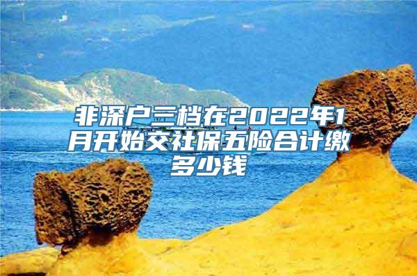 非深户三档在2022年1月开始交社保五险合计缴多少钱