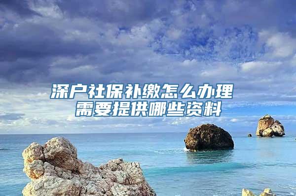 深户社保补缴怎么办理 需要提供哪些资料