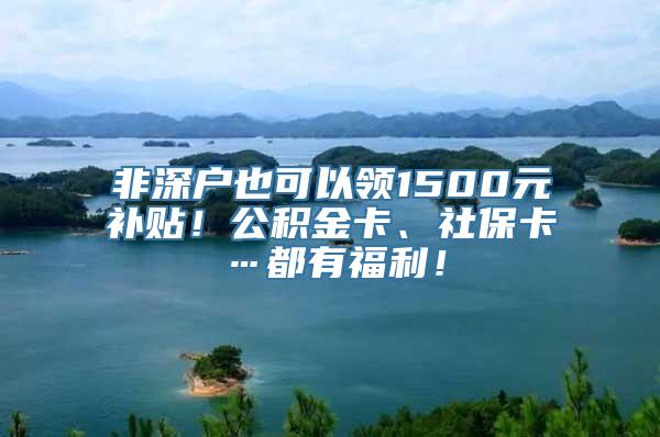 非深户也可以领1500元补贴！公积金卡、社保卡…都有福利！