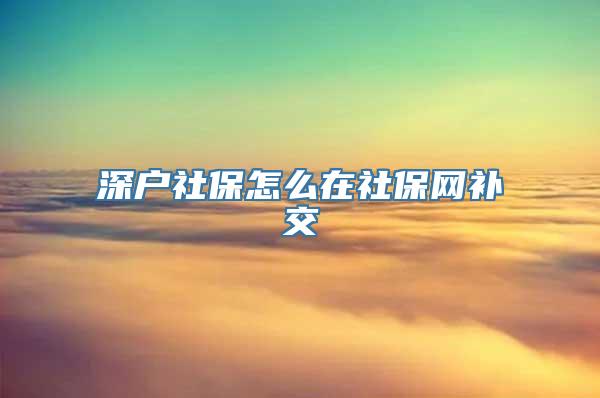 深户社保怎么在社保网补交