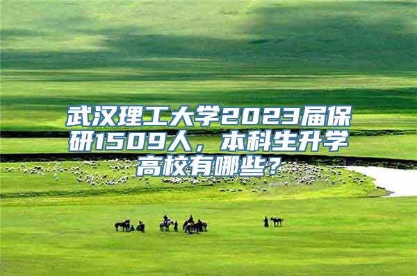 武汉理工大学2023届保研1509人，本科生升学高校有哪些？