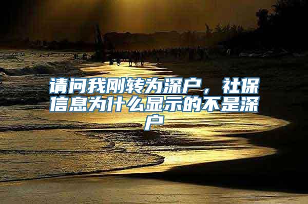 请问我刚转为深户，社保信息为什么显示的不是深户