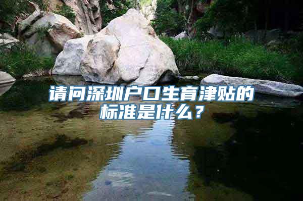 请问深圳户口生育津贴的标准是什么？