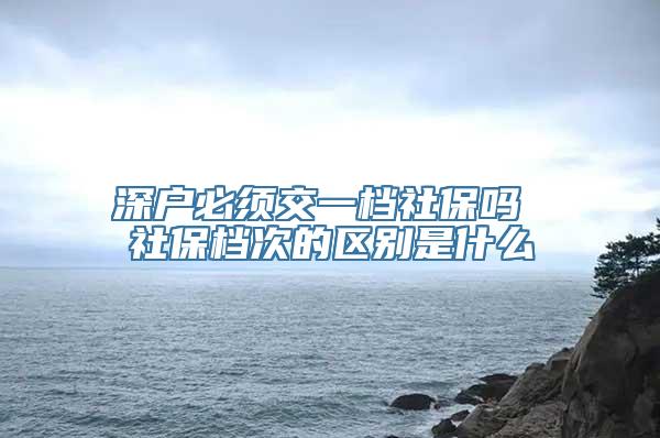 深户必须交一档社保吗 社保档次的区别是什么