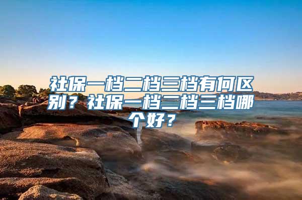 社保一档二档三档有何区别？社保一档二档三档哪个好？