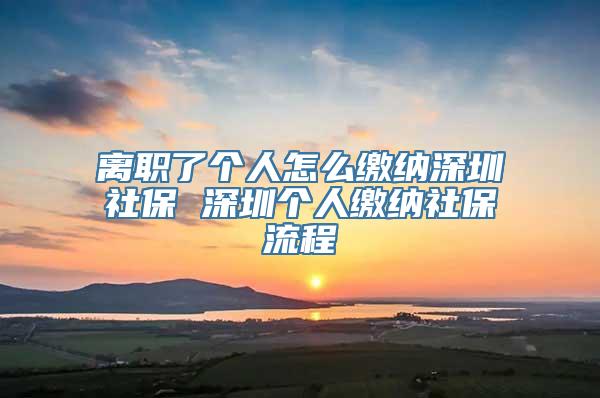 离职了个人怎么缴纳深圳社保 深圳个人缴纳社保流程