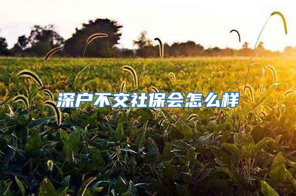 深户不交社保会怎么样