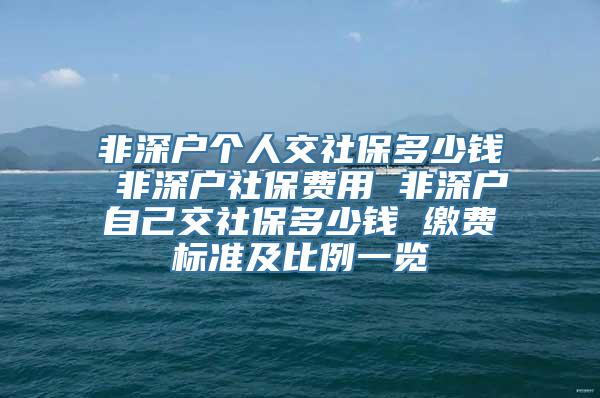 非深户个人交社保多少钱 非深户社保费用 非深户自己交社保多少钱 缴费标准及比例一览