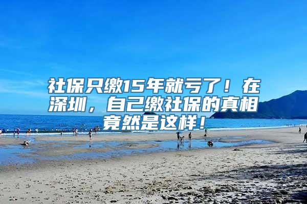 社保只缴15年就亏了！在深圳，自己缴社保的真相竟然是这样！