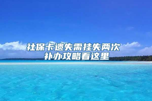 社保卡遗失需挂失两次 补办攻略看这里