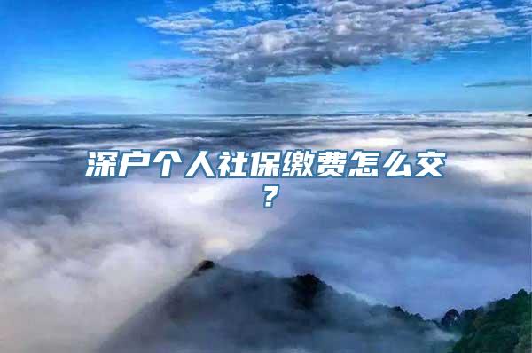 深户个人社保缴费怎么交？