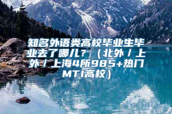 知名外语类高校毕业生毕业去了哪儿？（北外／上外／上海4所985+热门MTI高校）