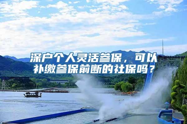 深户个人灵活参保，可以补缴参保前断的社保吗？