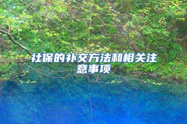 社保的补交方法和相关注意事项