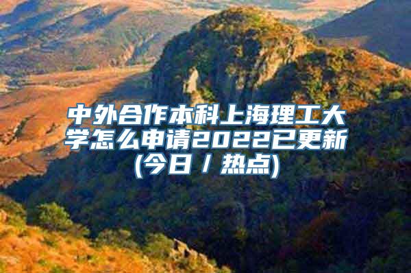 中外合作本科上海理工大学怎么申请2022已更新(今日／热点)